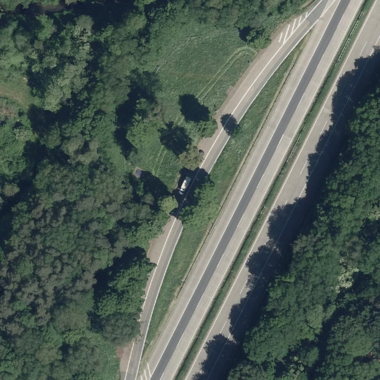 Aerial photo (orthophoto) of truck parking Aabach from 2024
