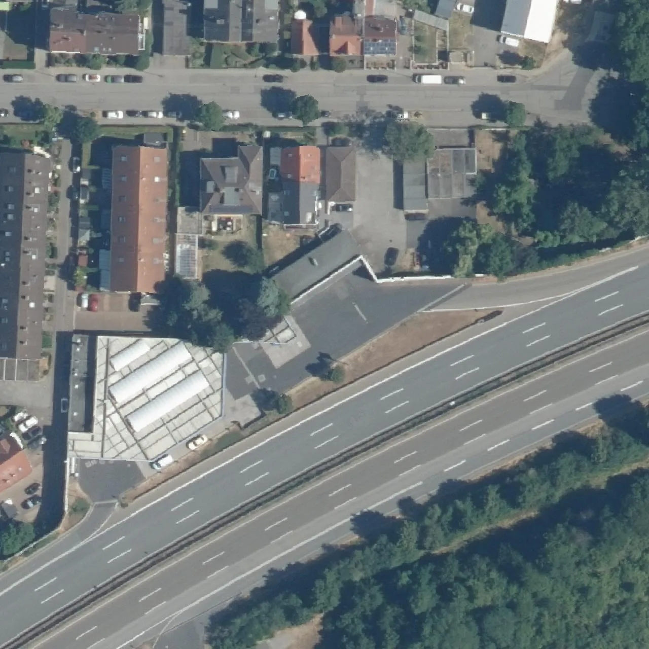 Aerial photo (orthophoto) of truck parking WI-Erbenheim Nord from 2023