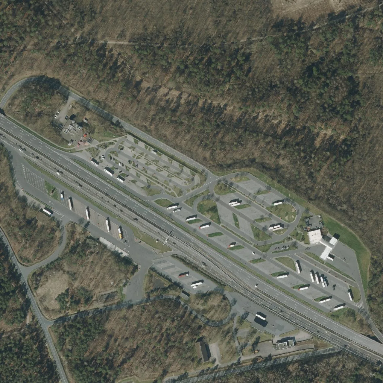 Aerial photo (orthophoto) of truck parking Lappwald Nord from 2025