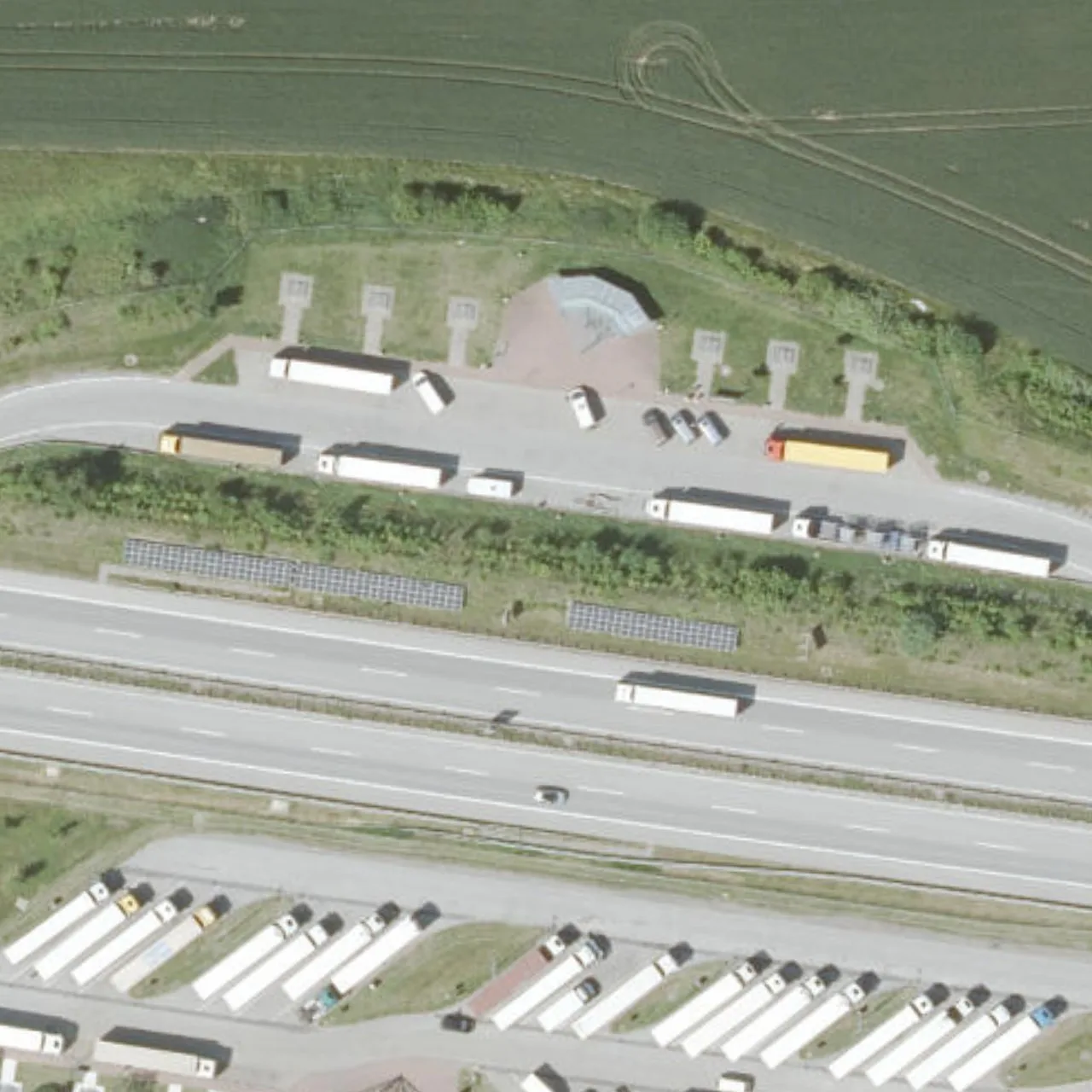 Aerial photo (orthophoto) of truck parking Ostseeblick Nord from 2025