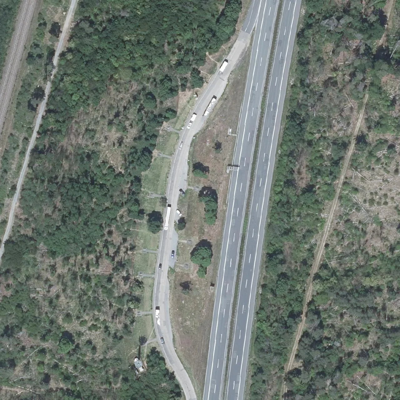 Aerial photo (orthophoto) of truck parking Rolandshöhe from 2023
