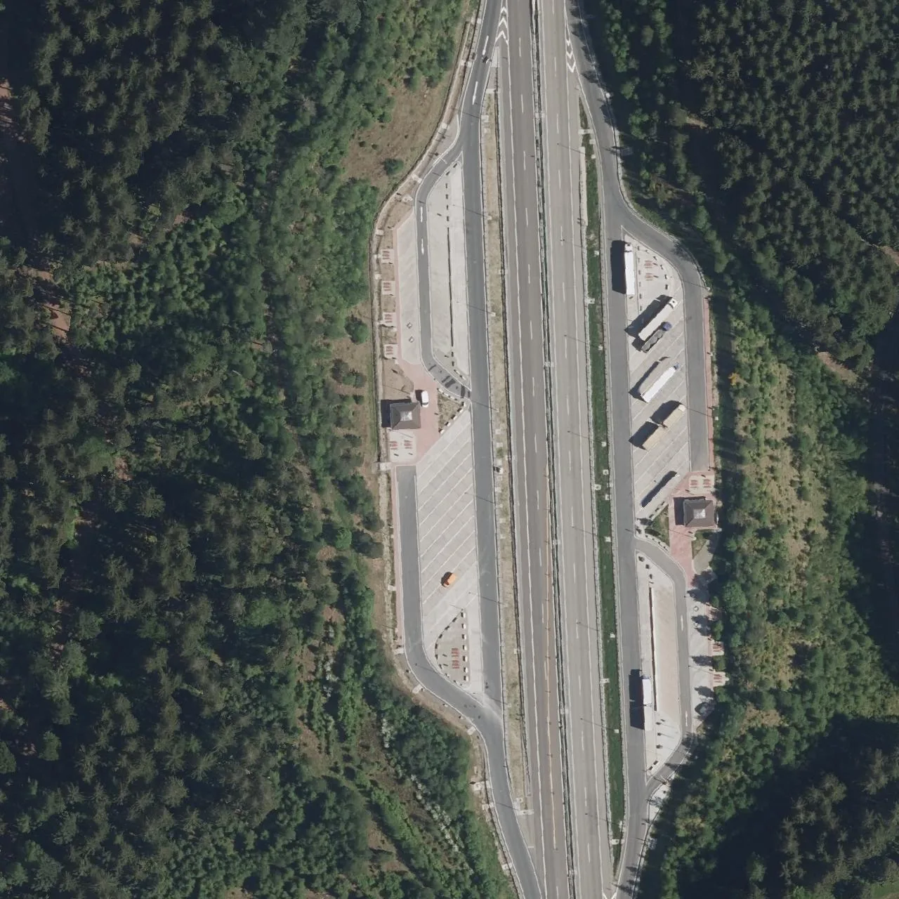 Aerial photo (orthophoto) of truck parking Adlersberg West from 2024