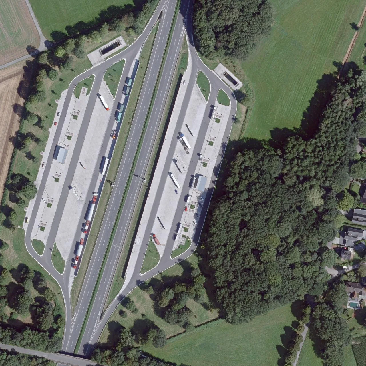 Aerial photo (orthophoto) of truck parking Speckhorn (Ost) from 2024