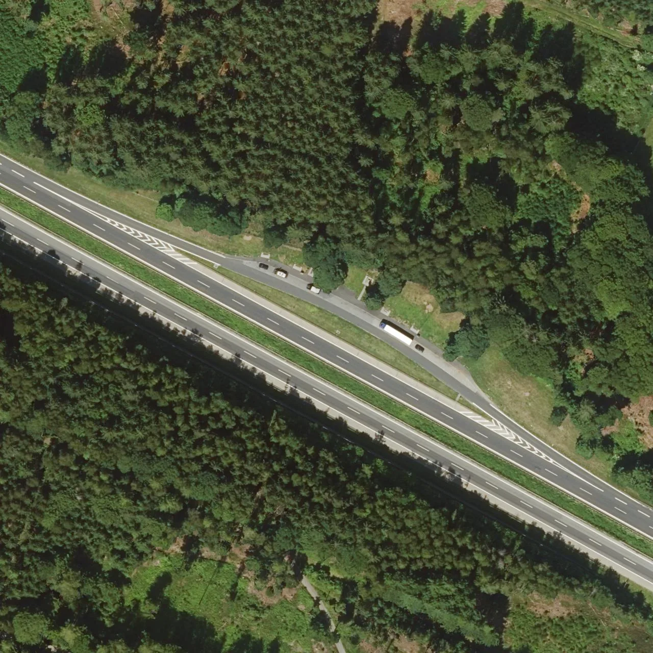 Aerial photo (orthophoto) of truck parking Speicherz from 2025