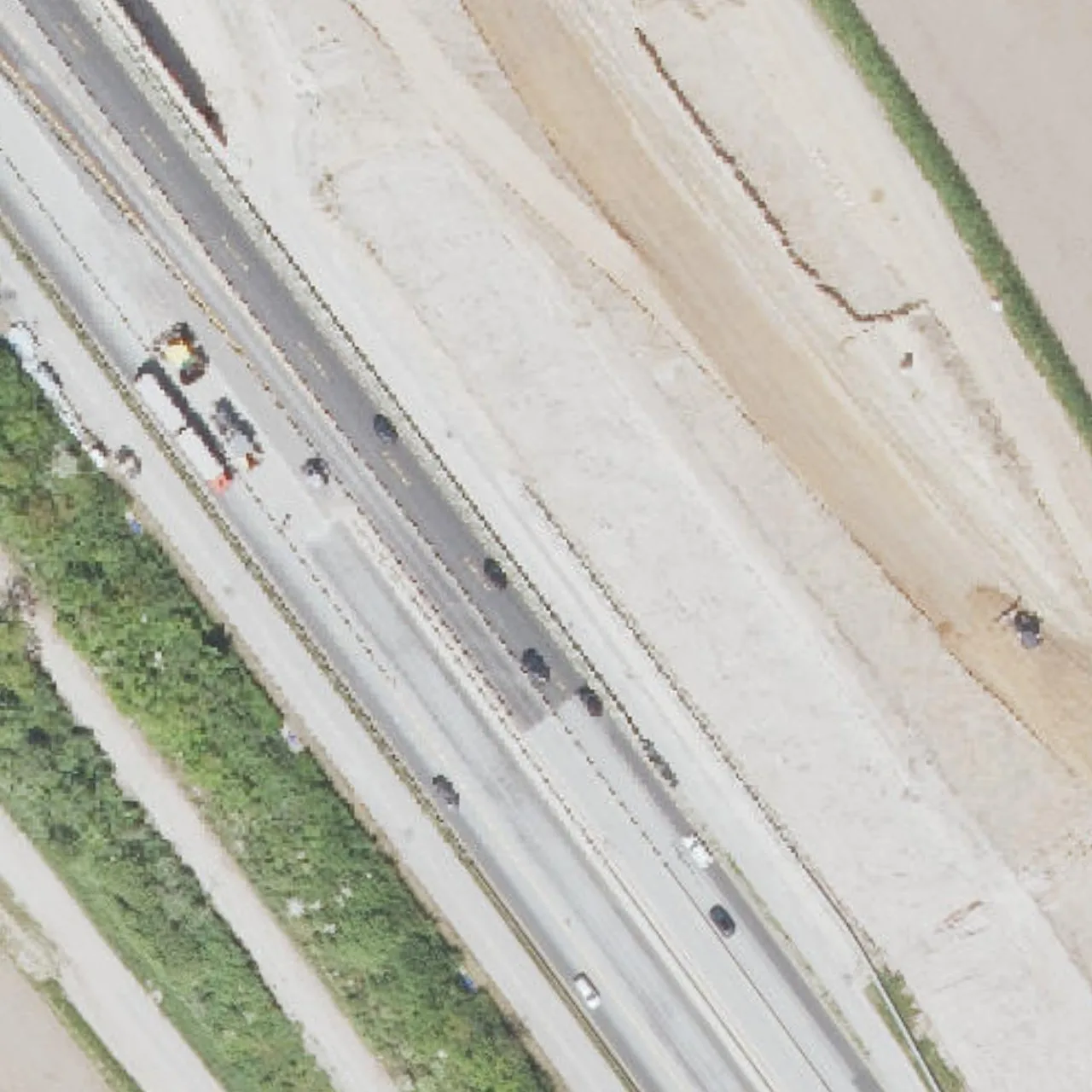 Aerial photo (orthophoto) of truck parking Rade Ost from 2024