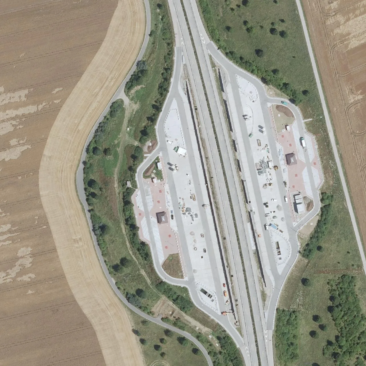 Aerial photo (orthophoto) of truck parking Erfurter Becken West from 2024