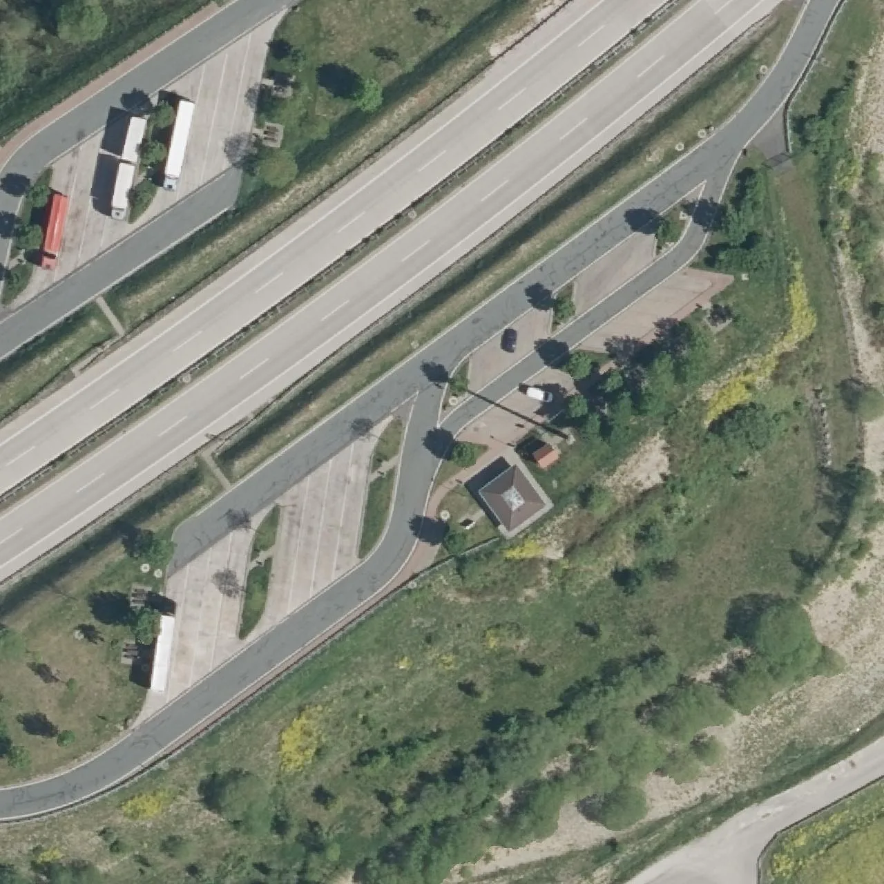 Aerial photo (orthophoto) of truck parking Dolmar Ost from 2024