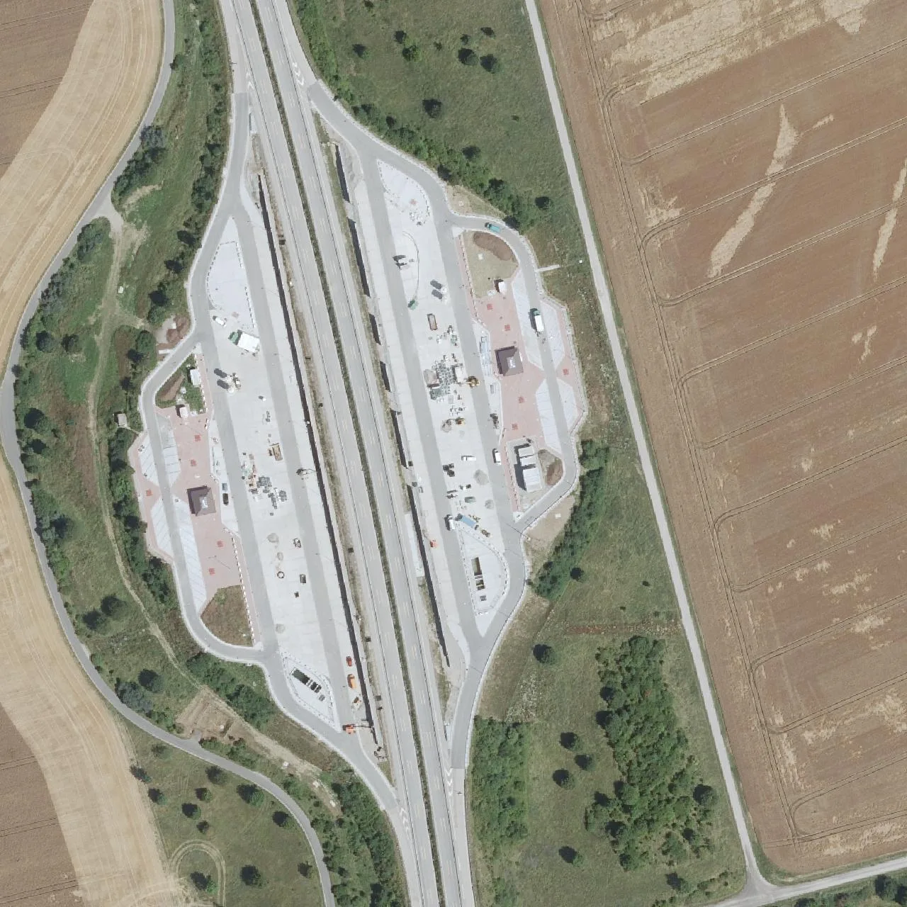 Aerial photo (orthophoto) of truck parking Erfurter Becken Ost from 2024