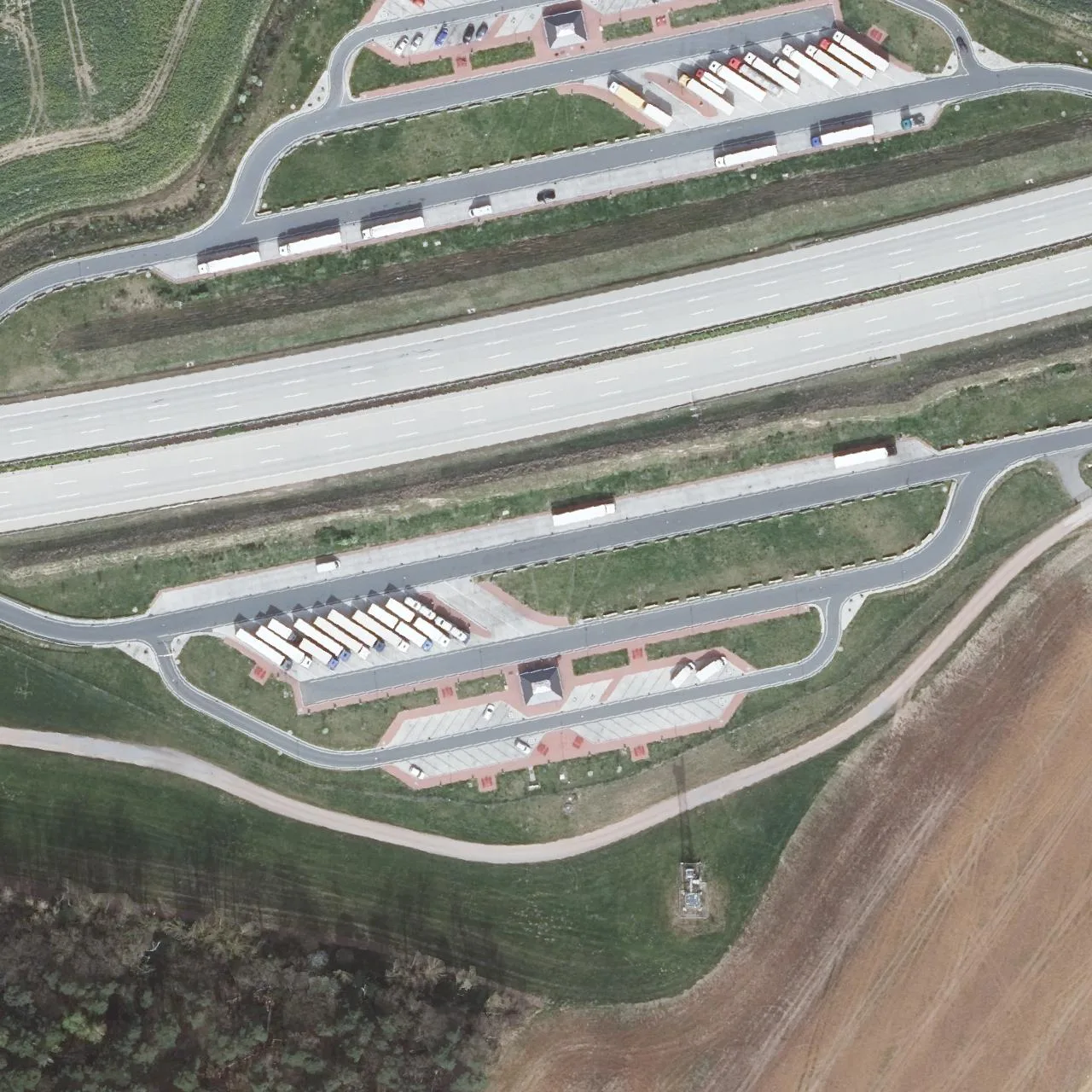 Aerial photo (orthophoto) of truck parking Tümmelsberg Süd from 2024