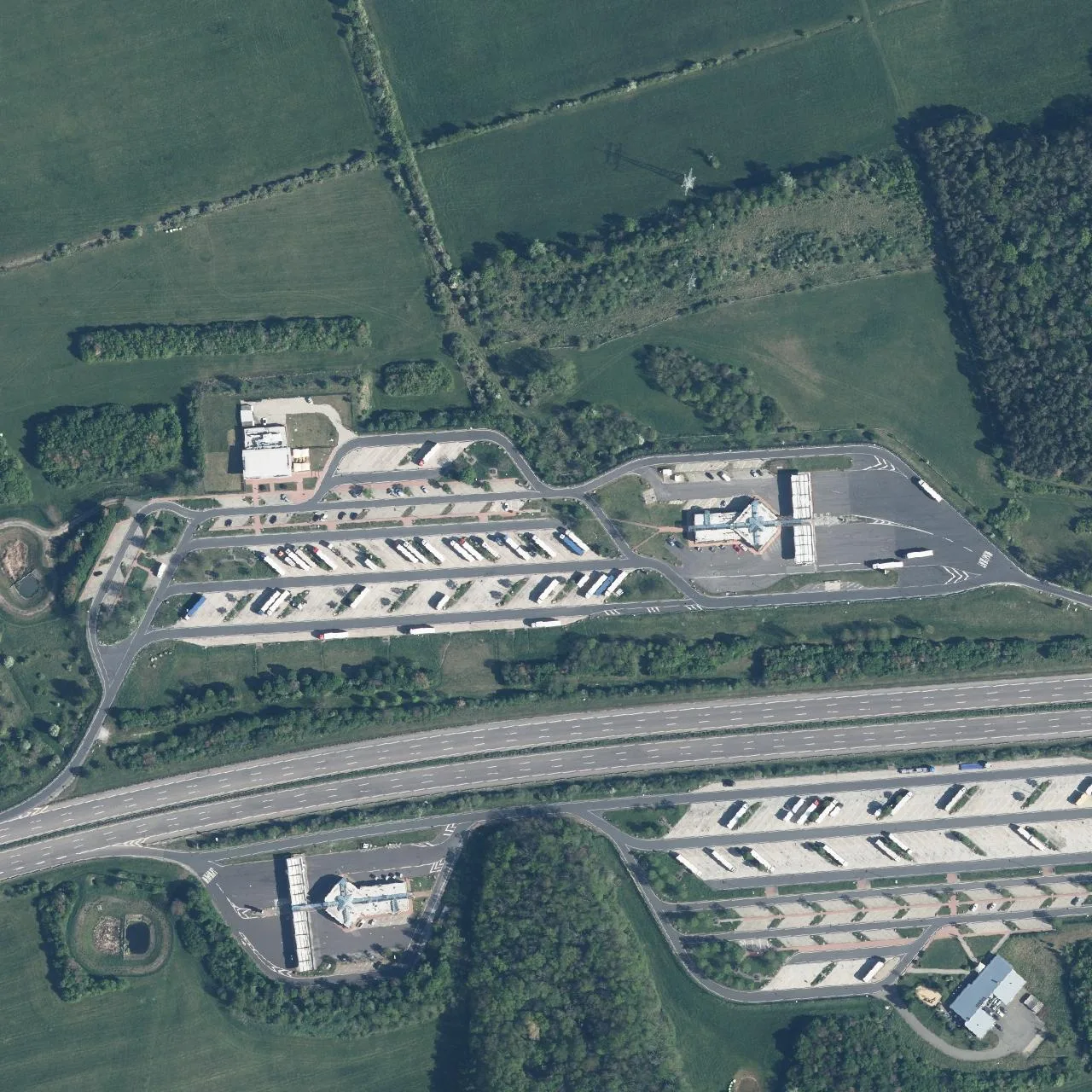 Aerial photo (orthophoto) of truck parking Eichelborn Nord from 2024