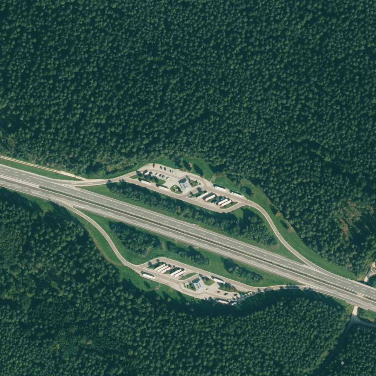 Luftbild (Orthofoto) des LKW-Parkplatzes Laubenschlag Nord aus dem Jahr 2023