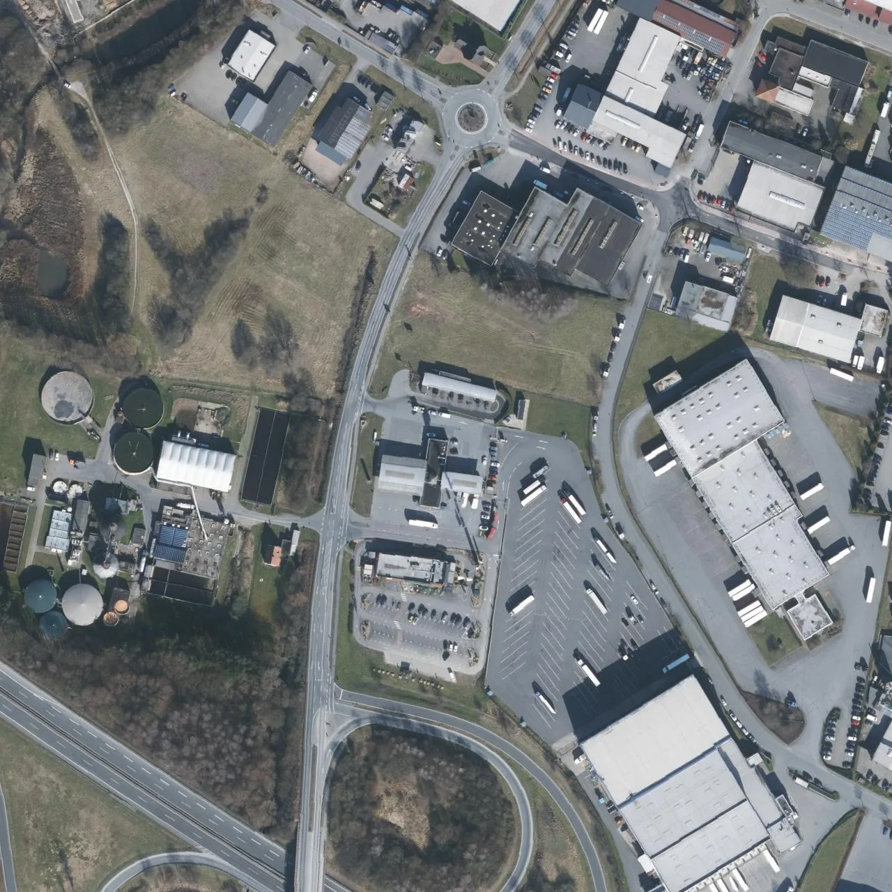 Aerial photo (orthophoto) of truck parking Autohof Dissen from 2025