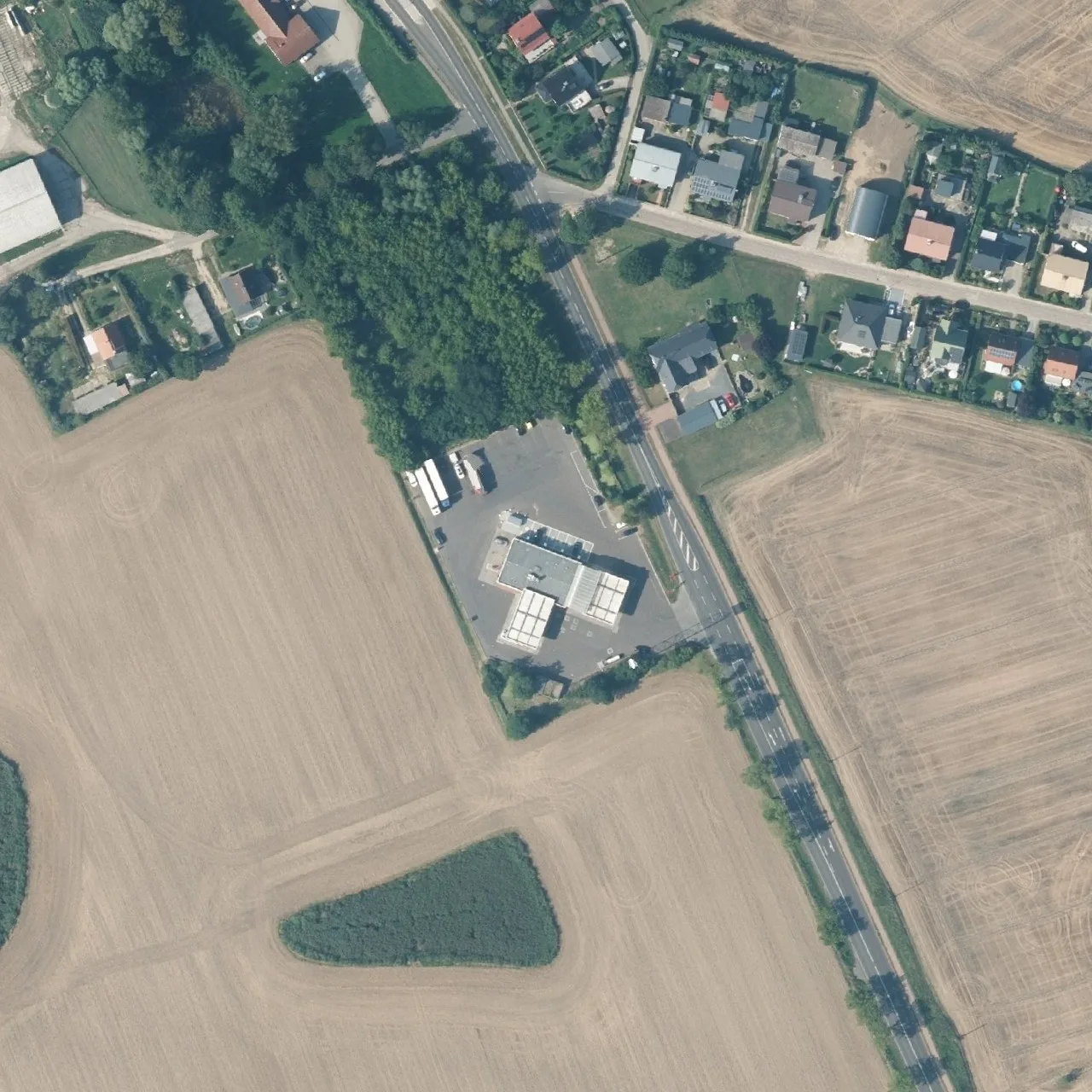 Aerial photo (orthophoto) of truck parking Star-Tankstelle from 2025