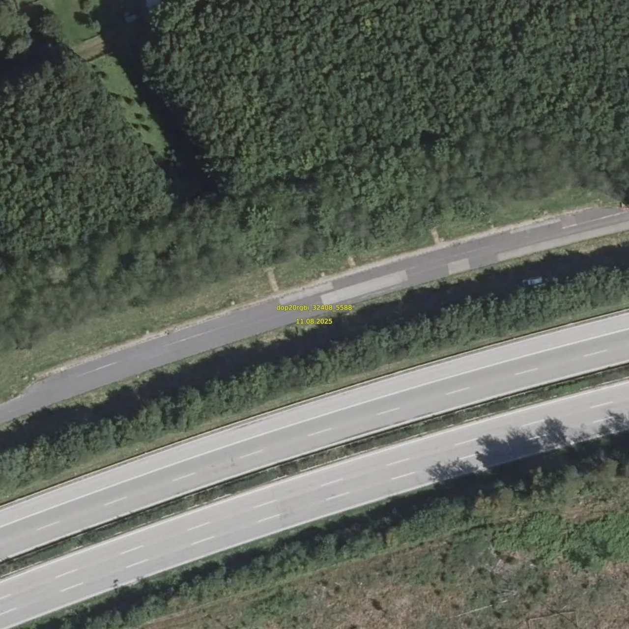 Luftbild (Orthofoto) des LKW-Parkplatzes Kannenbäckerland aus dem Jahr 2025