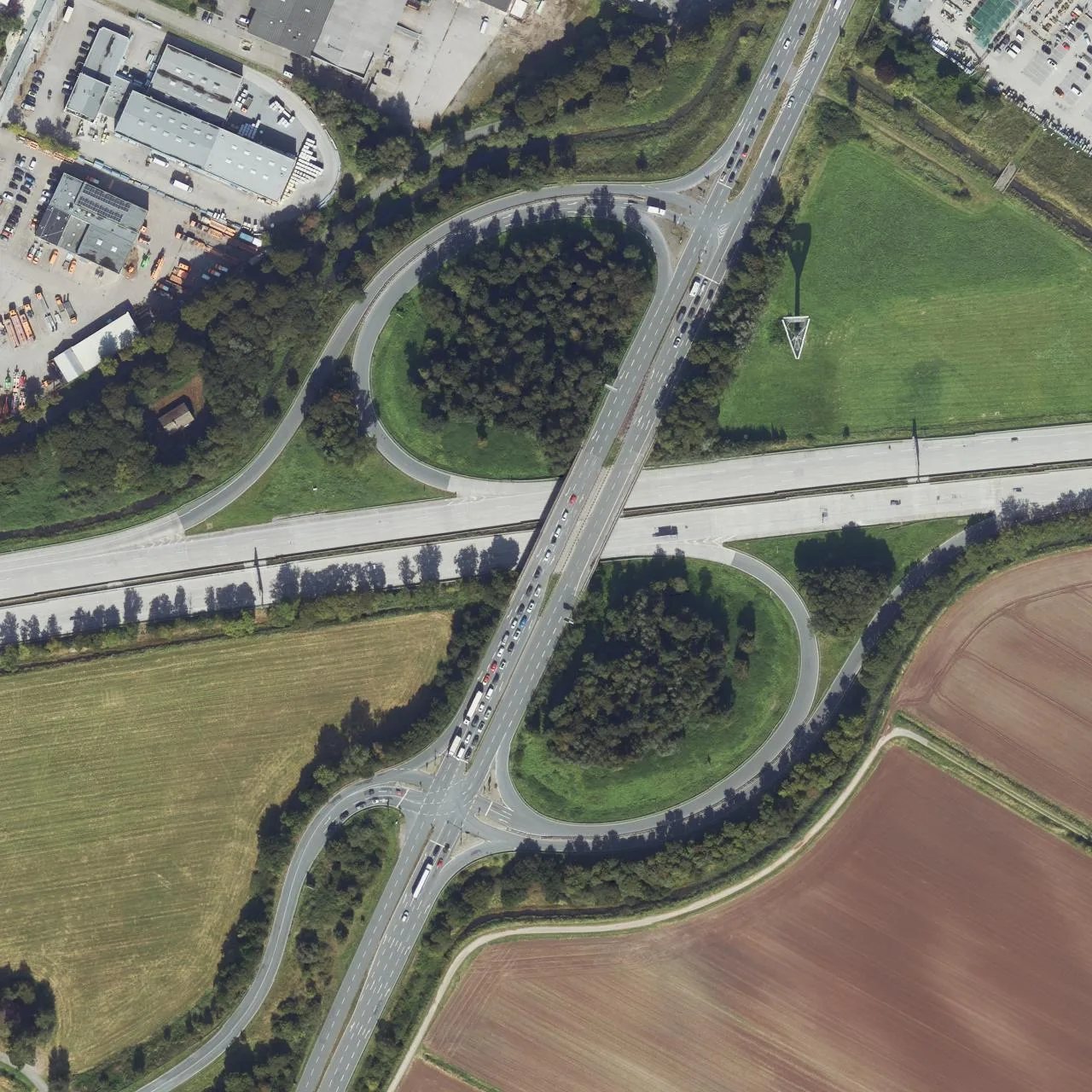 Aerial photo (orthophoto) of truck parking Autohof Stuhr - Tankstelle from 2024