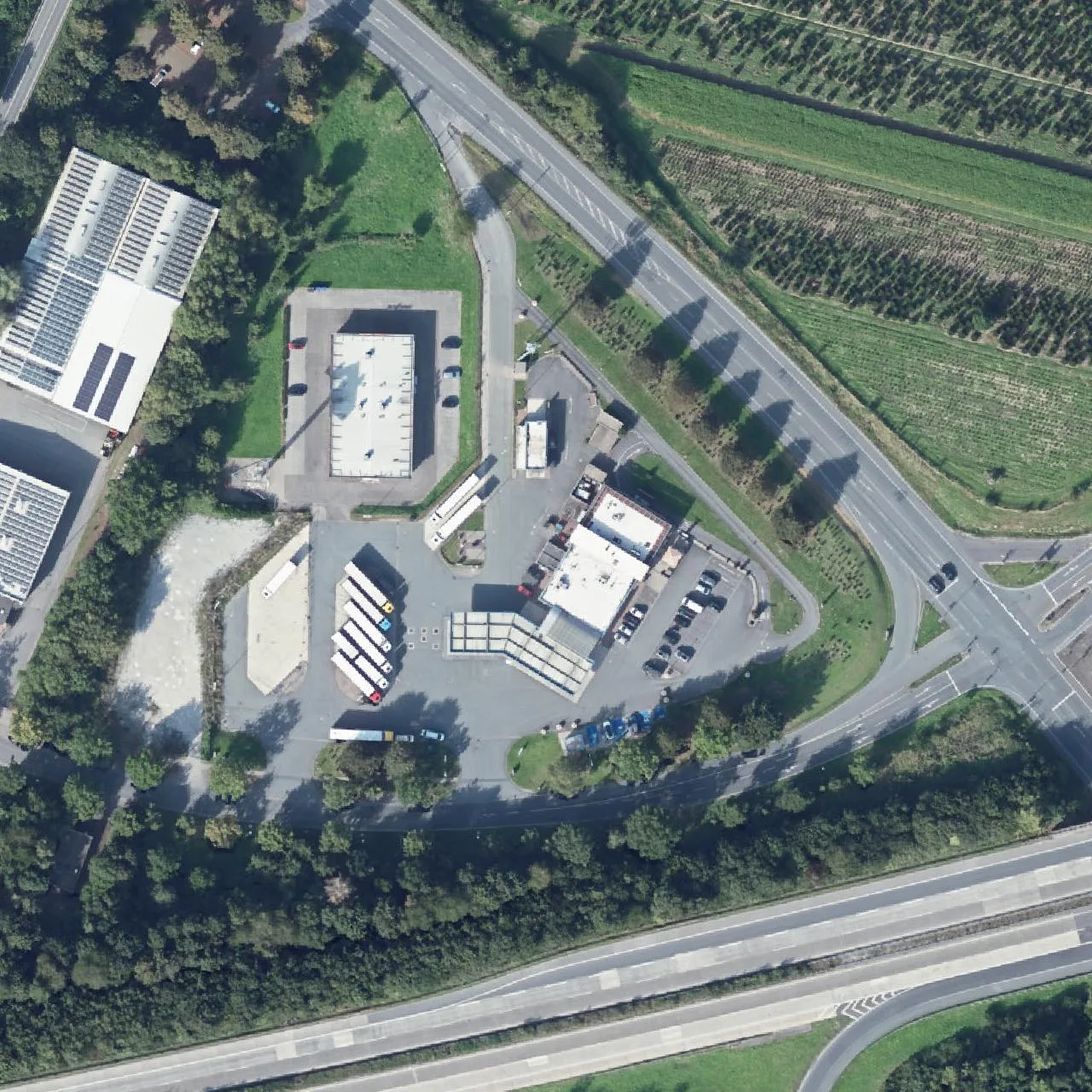 Aerial photo (orthophoto) of truck parking Autohof Soest from 2024