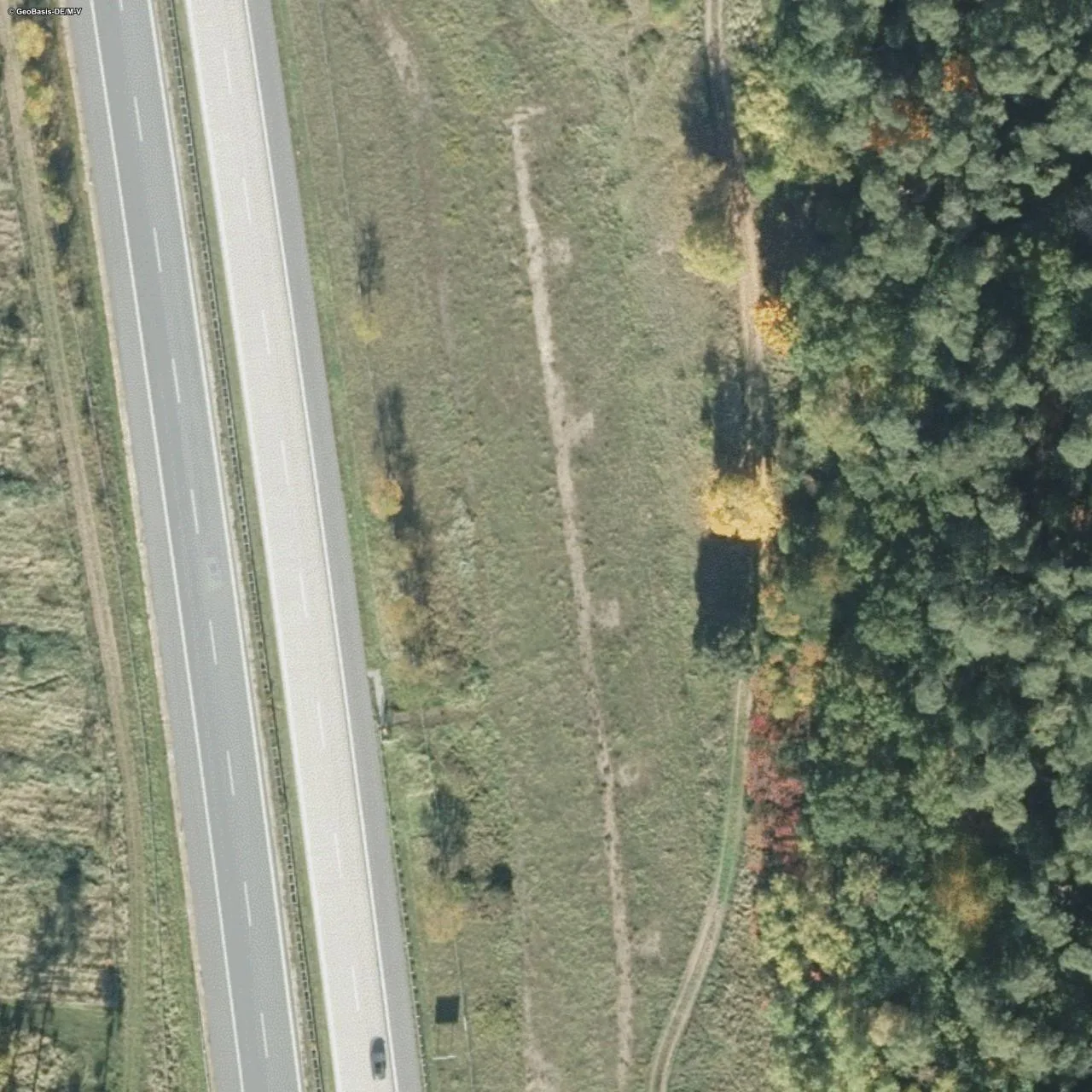 Aerial photo (orthophoto) of truck parking Linstow Ost from 2024