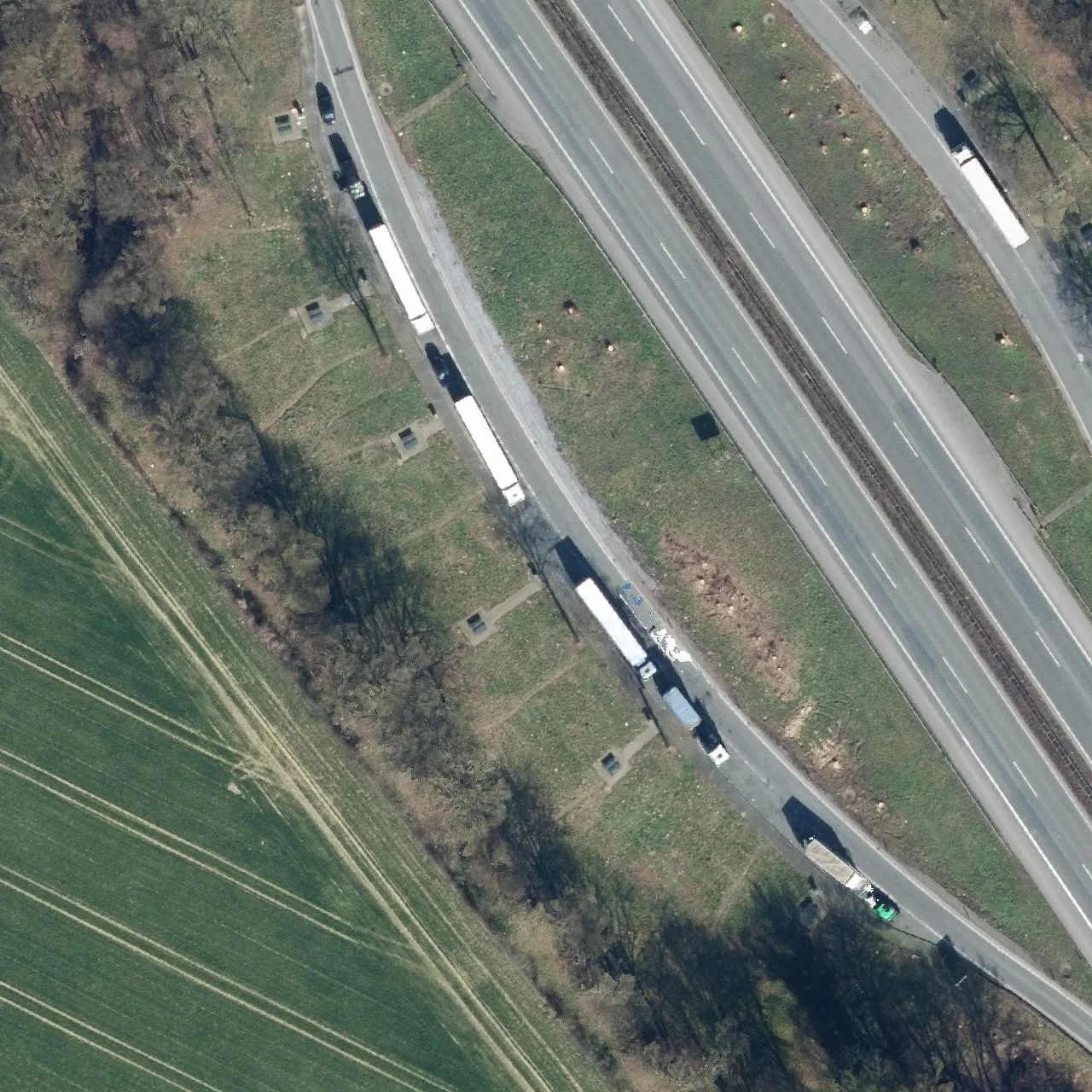 Aerial photo (orthophoto) of truck parking Kurze Geist from 2024