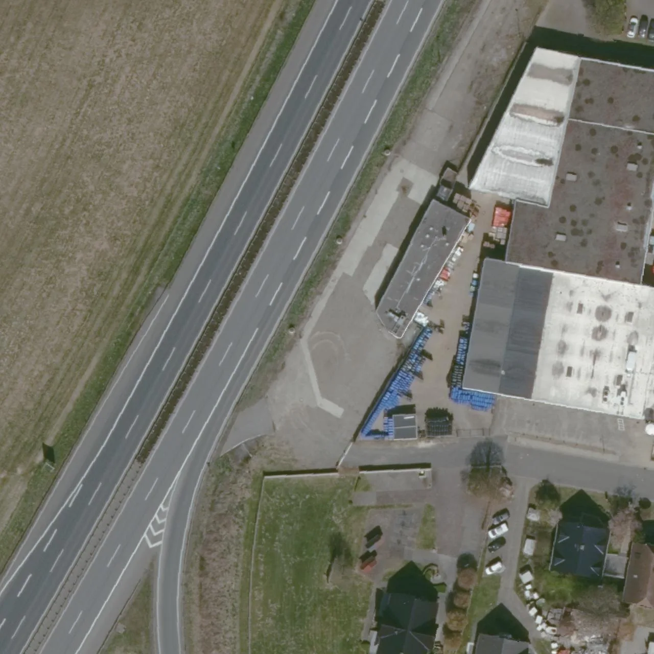 Aerial photo (orthophoto) of truck parking Rüningen Ost from 2025
