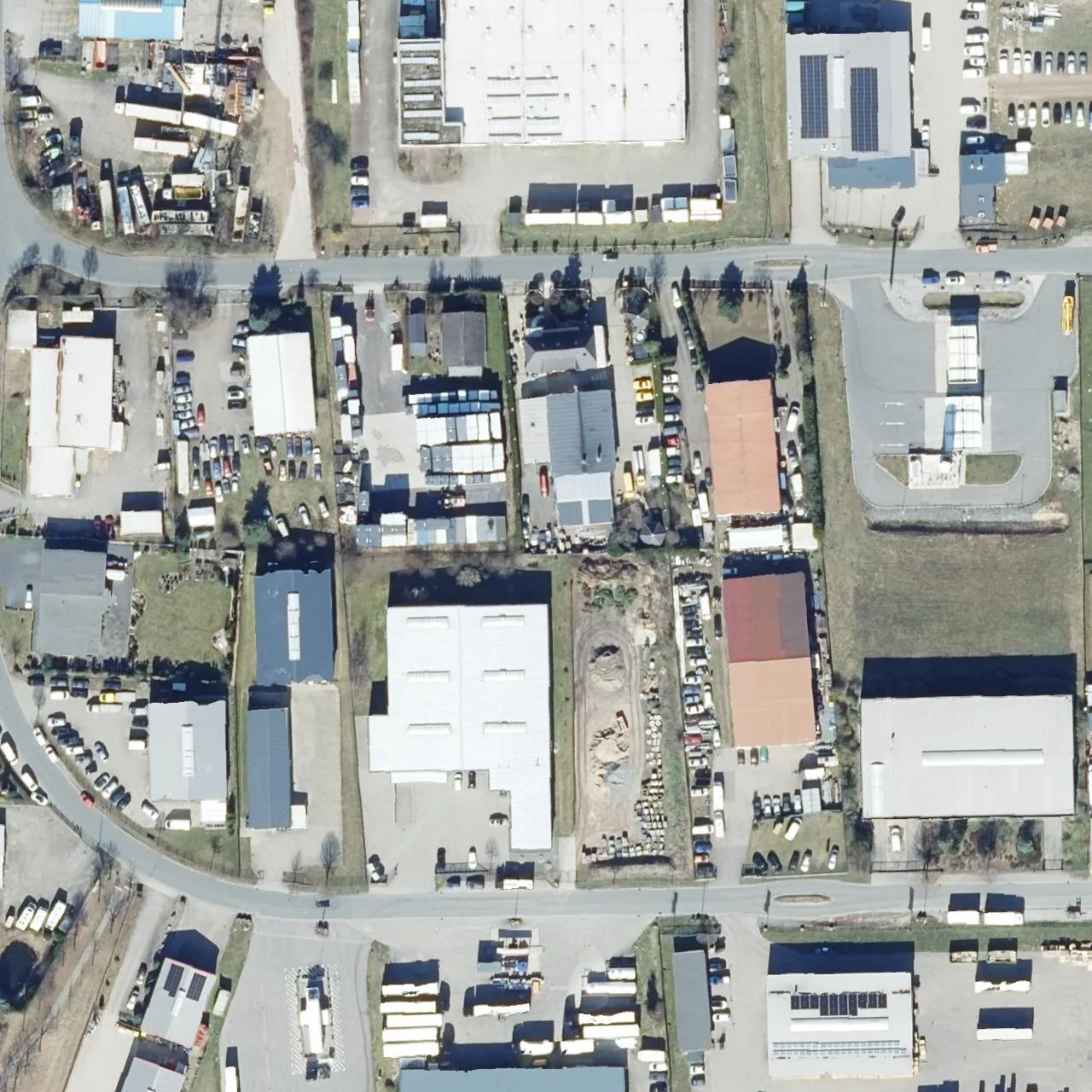 Aerial photo (orthophoto) of truck parking Industriegebiet Schwarmstedt from 2024