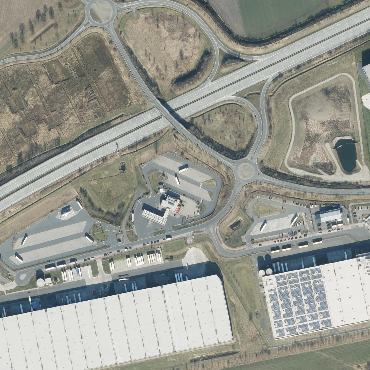 Aerial photo (orthophoto) of truck parking Autohof Zeven from 2024