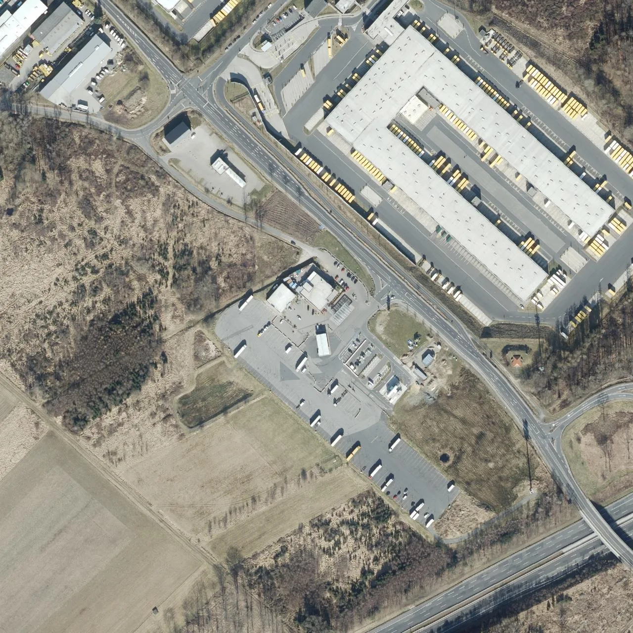 Aerial photo (orthophoto) of truck parking 24-TOTAL Autohof Lutterberg from 2025