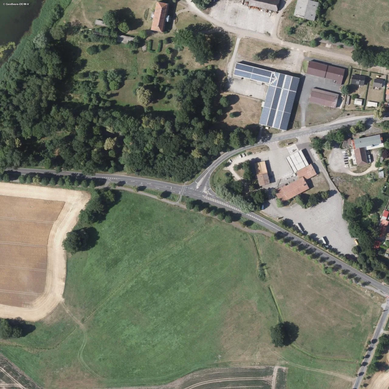 Aerial photo (orthophoto) of truck parking Shell Autohof Bütow from 2023