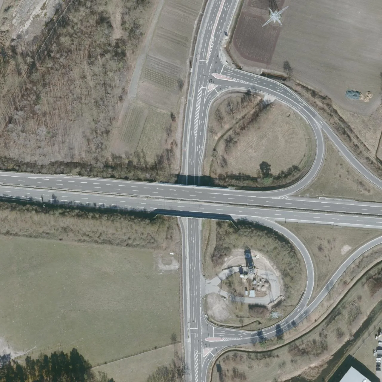 Aerial photo (orthophoto) of truck parking Aral Autohof Winsen (Luhe) from 2024