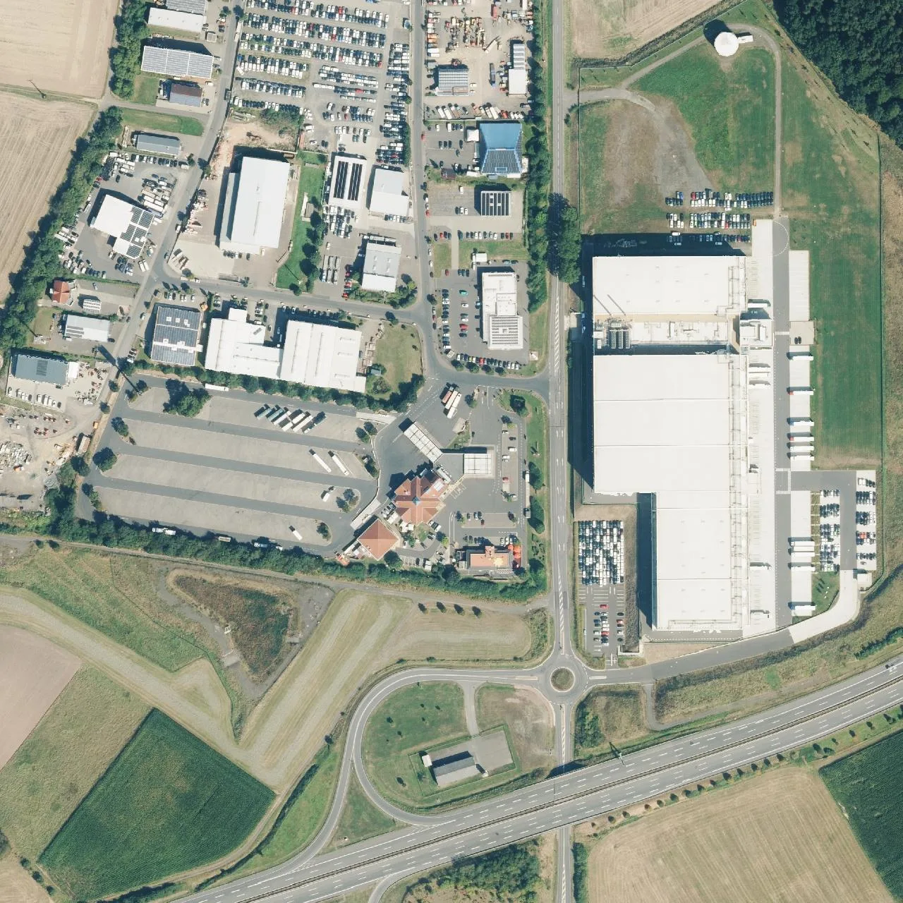 Aerial photo (orthophoto) of truck parking Maxi-Autohof Mücke from 2024