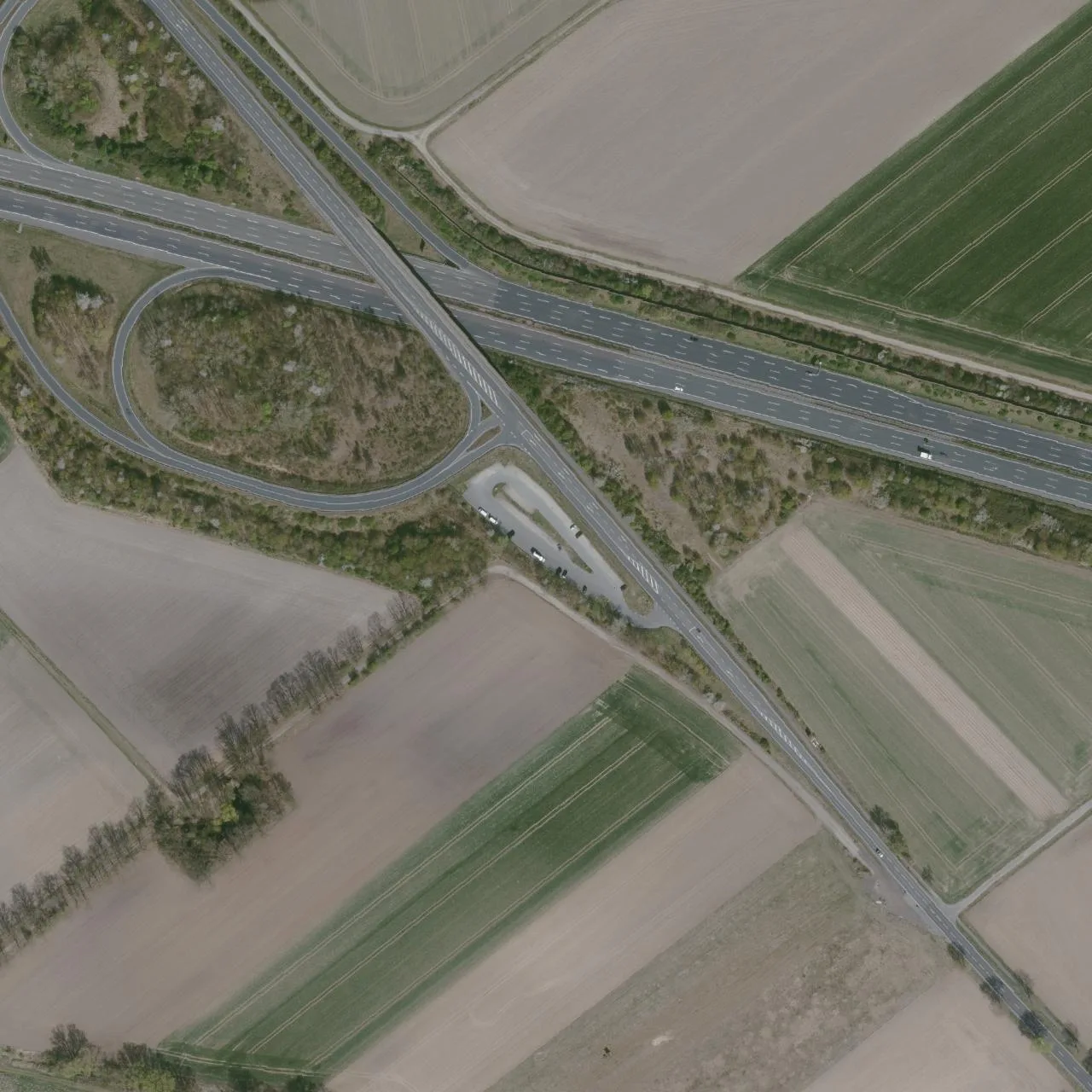 Aerial photo (orthophoto) of truck parking Pendlerparkplatz from 2025