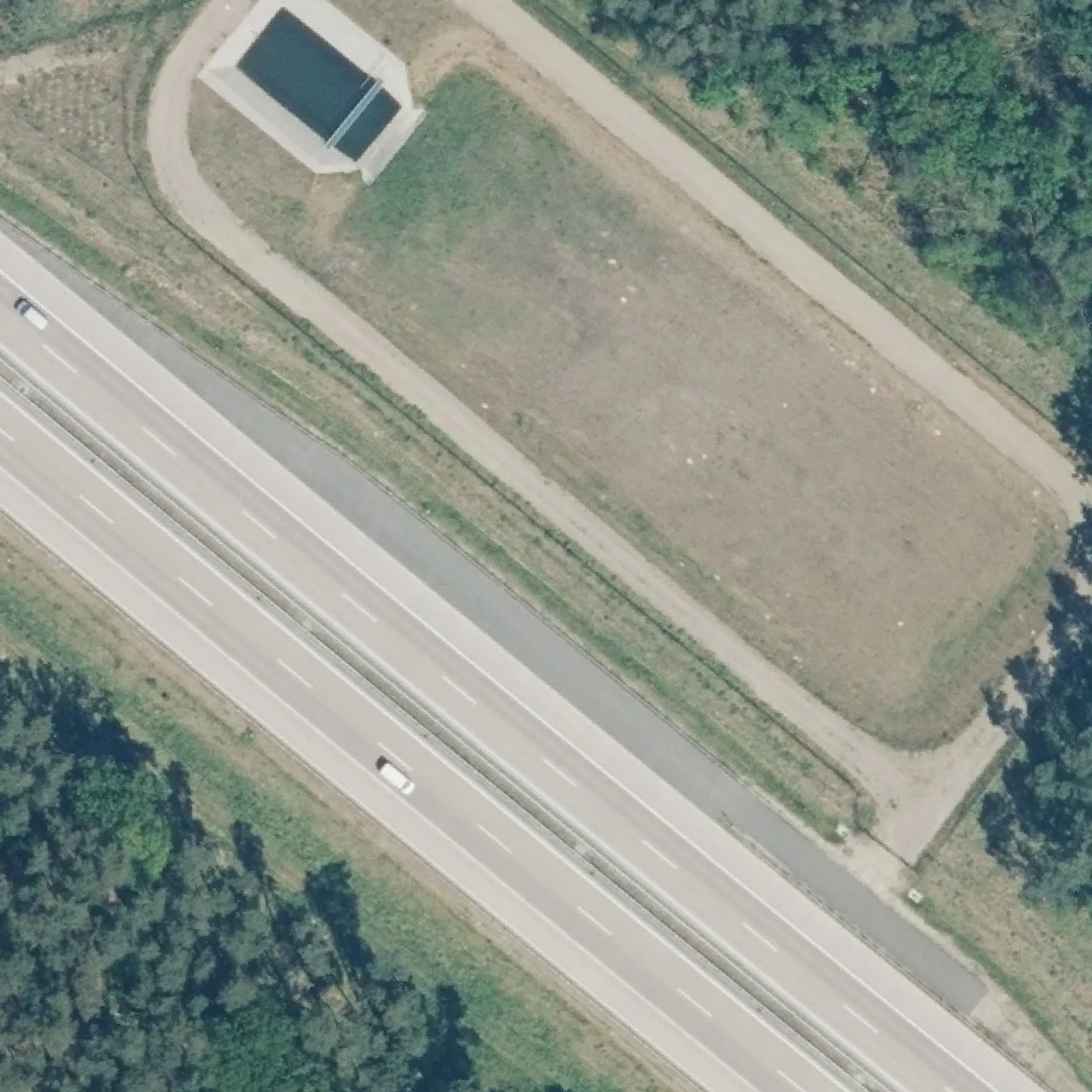 Aerial photo (orthophoto) of truck parking RA A24 km 231,526 Ri. Hamburg from 2024