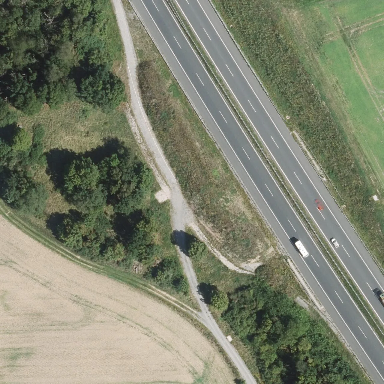 Luftbild (Orthofoto) des LKW-Parkplatzes Hasenäcker aus dem Jahr 2023