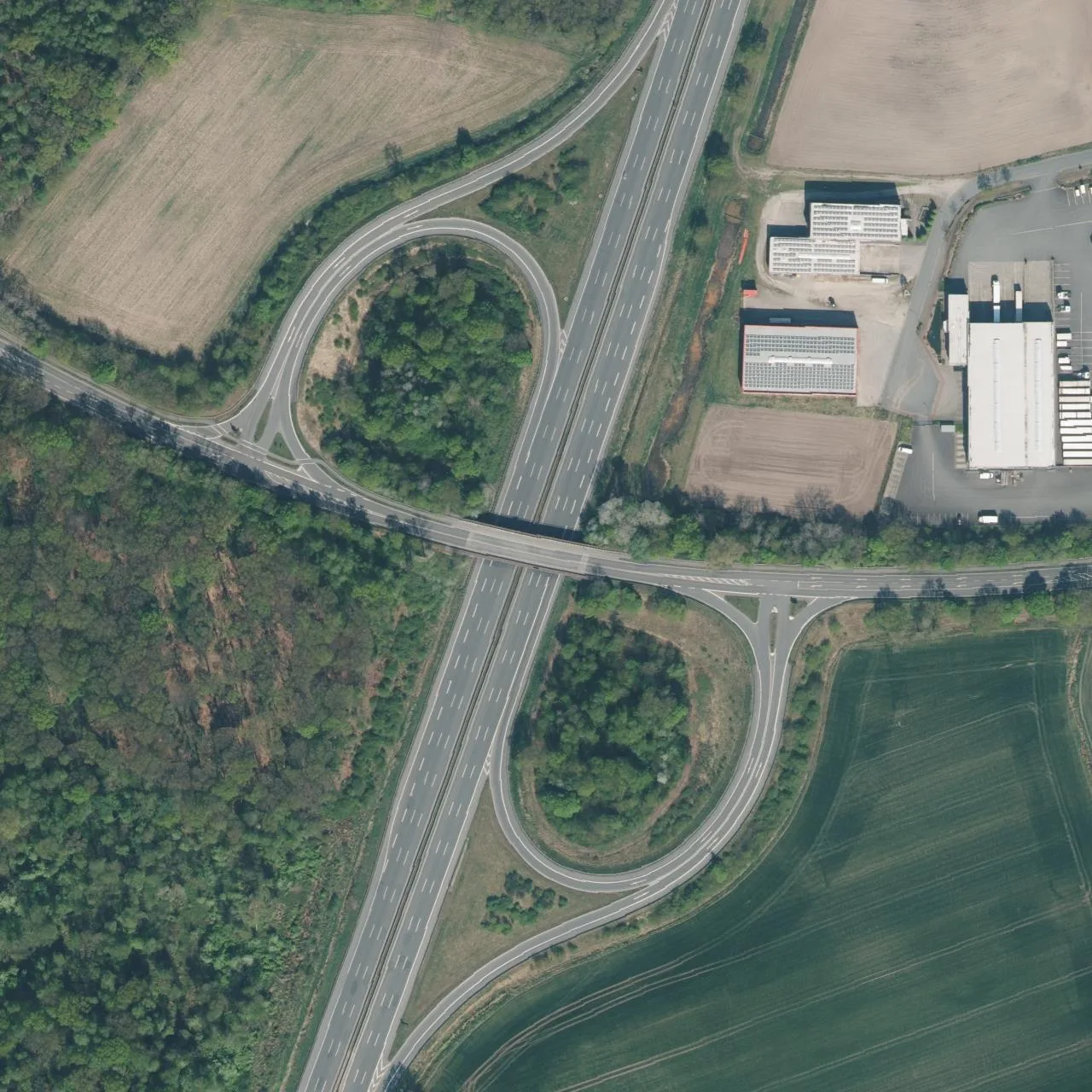 Aerial photo (orthophoto) of truck parking Motorpark Lohne from 2025