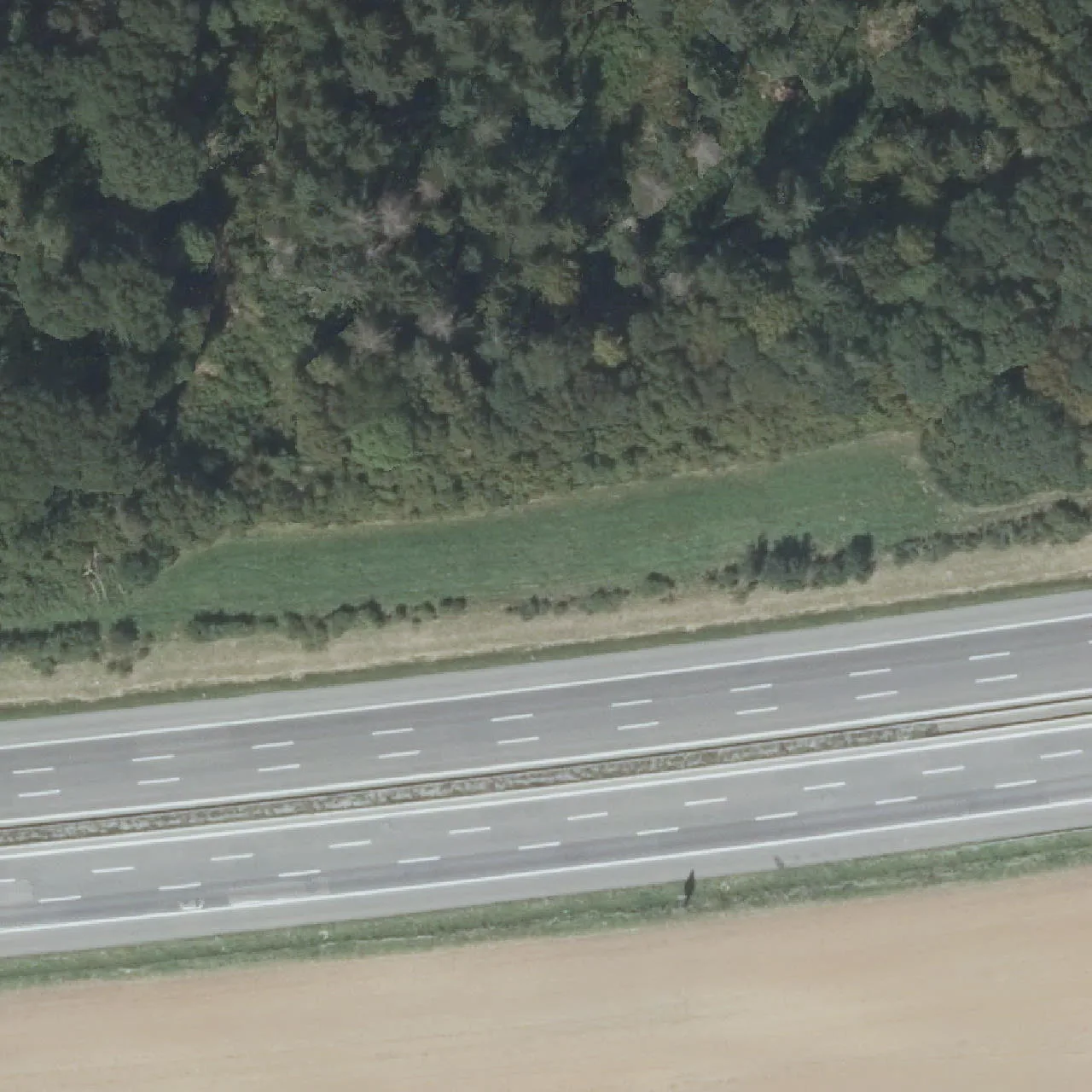 Luftbild (Orthofoto) des LKW-Parkplatzes RA A6 km 619,9 Ri. Saarbrücken aus dem Jahr 2023
