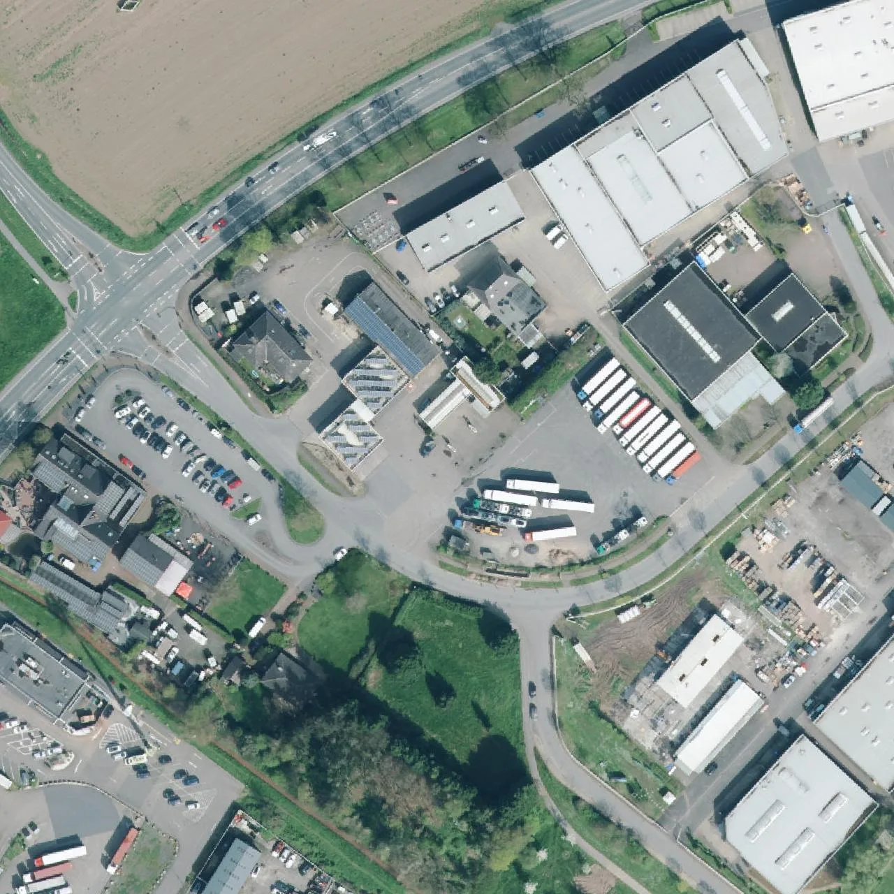Aerial photo (orthophoto) of truck parking Agip Autohof Isselburg from 2024