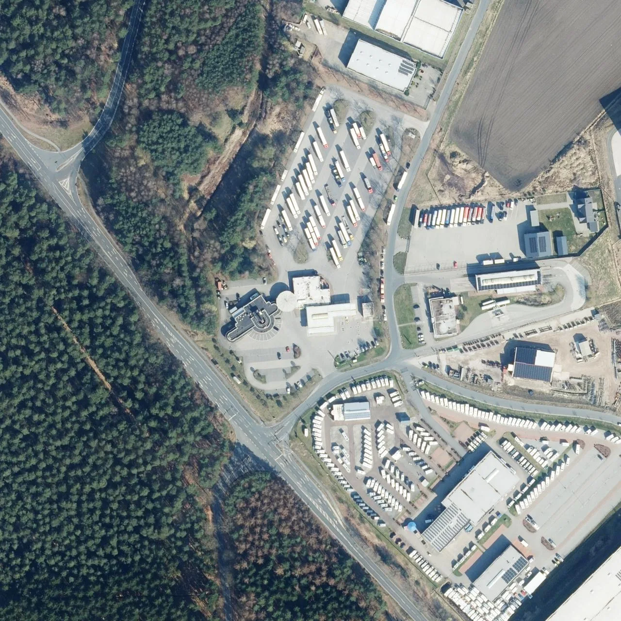 Aerial photo (orthophoto) of truck parking Shell Autohof Soltau from 2024