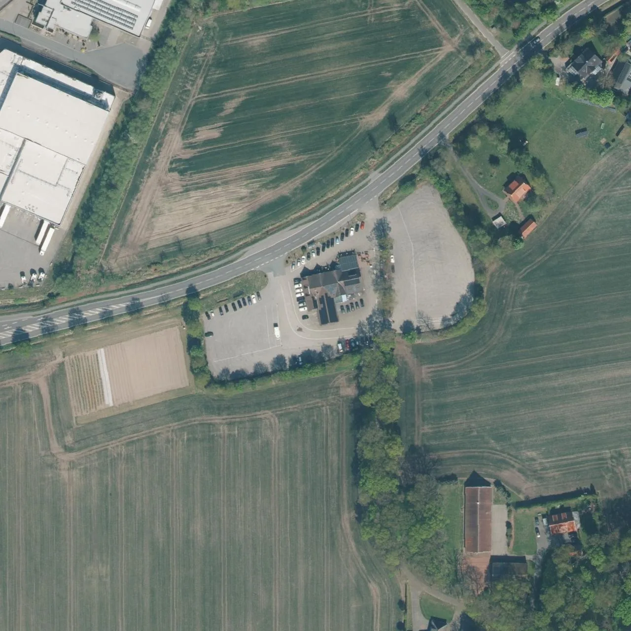 Aerial photo (orthophoto) of truck parking Autohof Jägerheim from 2025