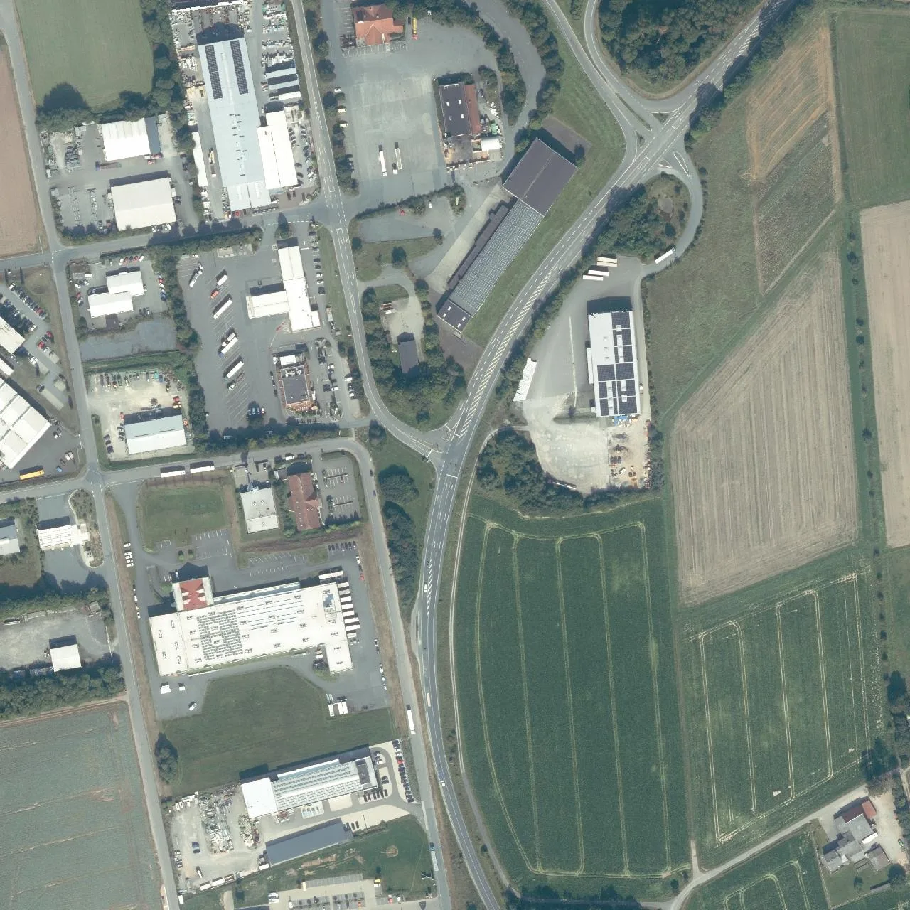 Aerial photo (orthophoto) of truck parking Shell-SVG Autohof Diemelstadt from 2024