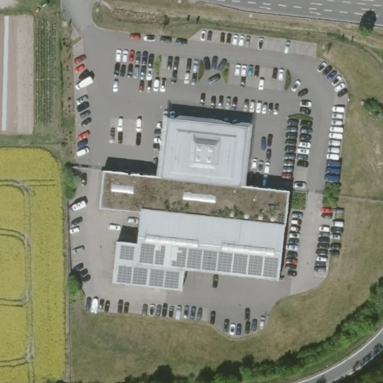 Aerial photo (orthophoto) of truck parking Aral Tankstelle Maschen from 2024