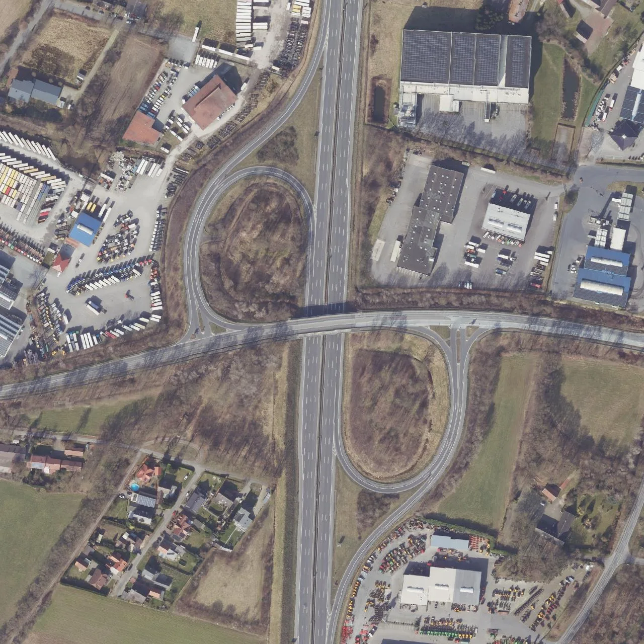 Aerial photo (orthophoto) of truck parking Shell Autohof Vechta Bakum from 2025
