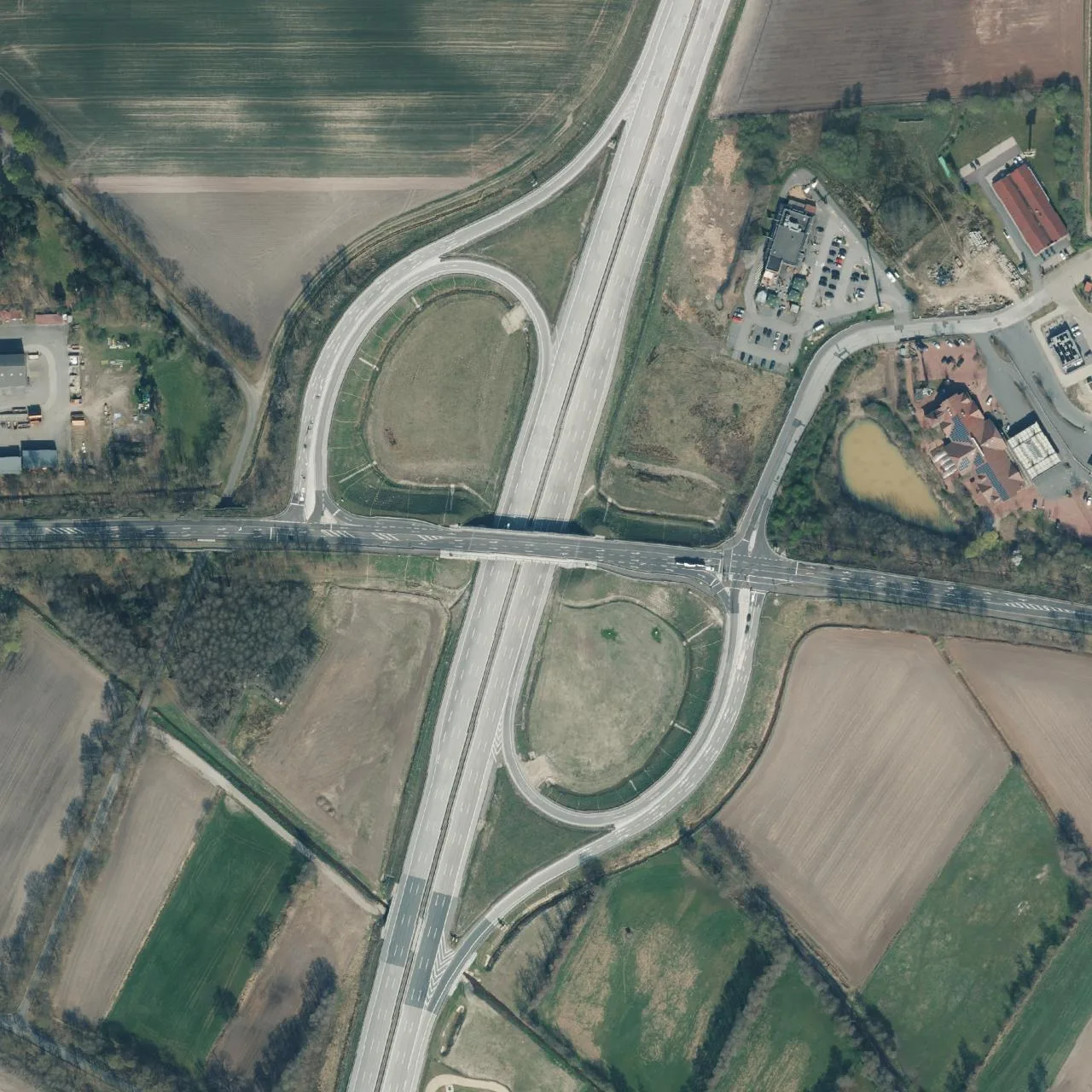 Aerial photo (orthophoto) of truck parking Total Autohof Holdorf from 2025