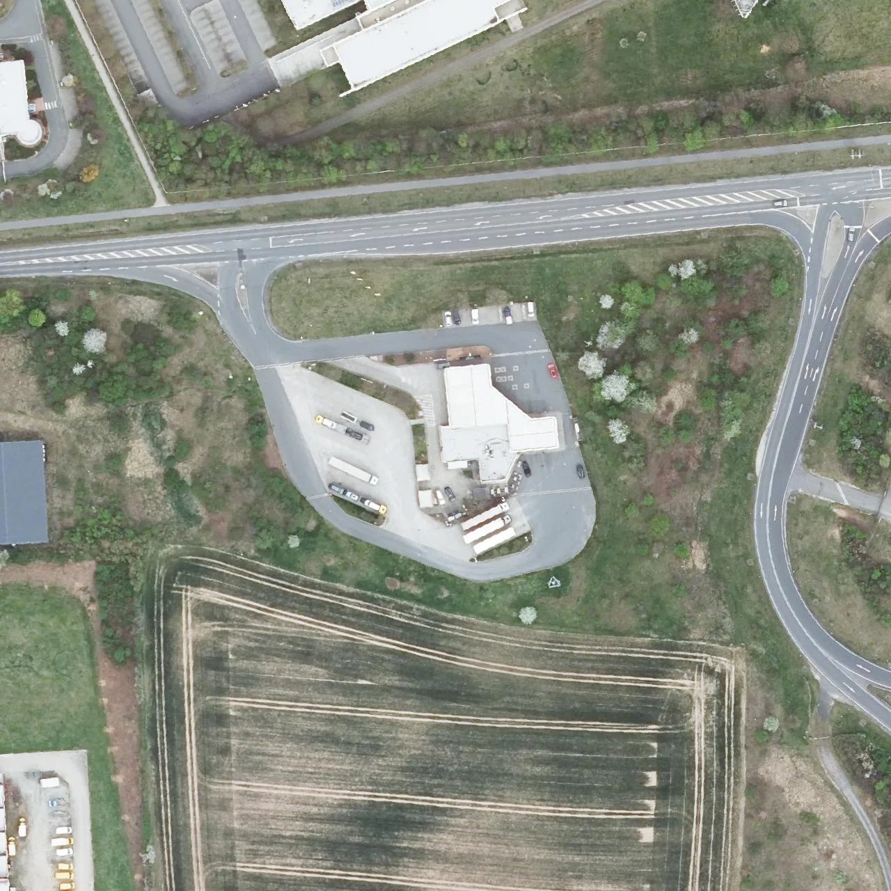 Aerial photo (orthophoto) of truck parking Autohof Eisenberg from 2024