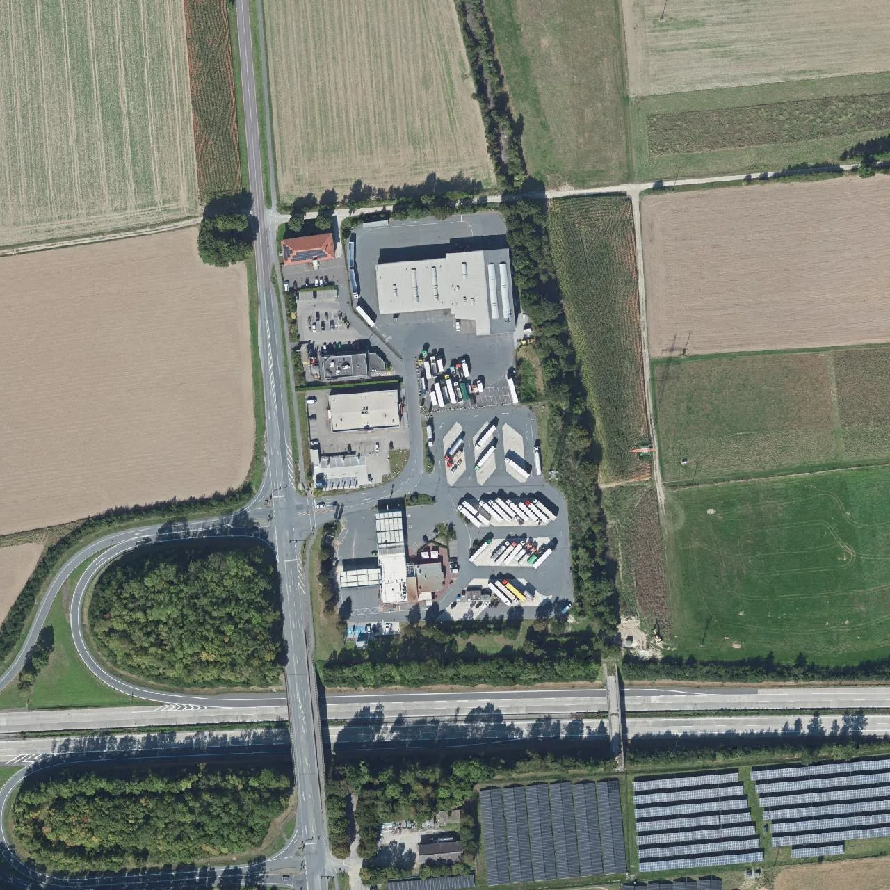 Aerial photo (orthophoto) of truck parking Drivers-Park Geseke from 2024