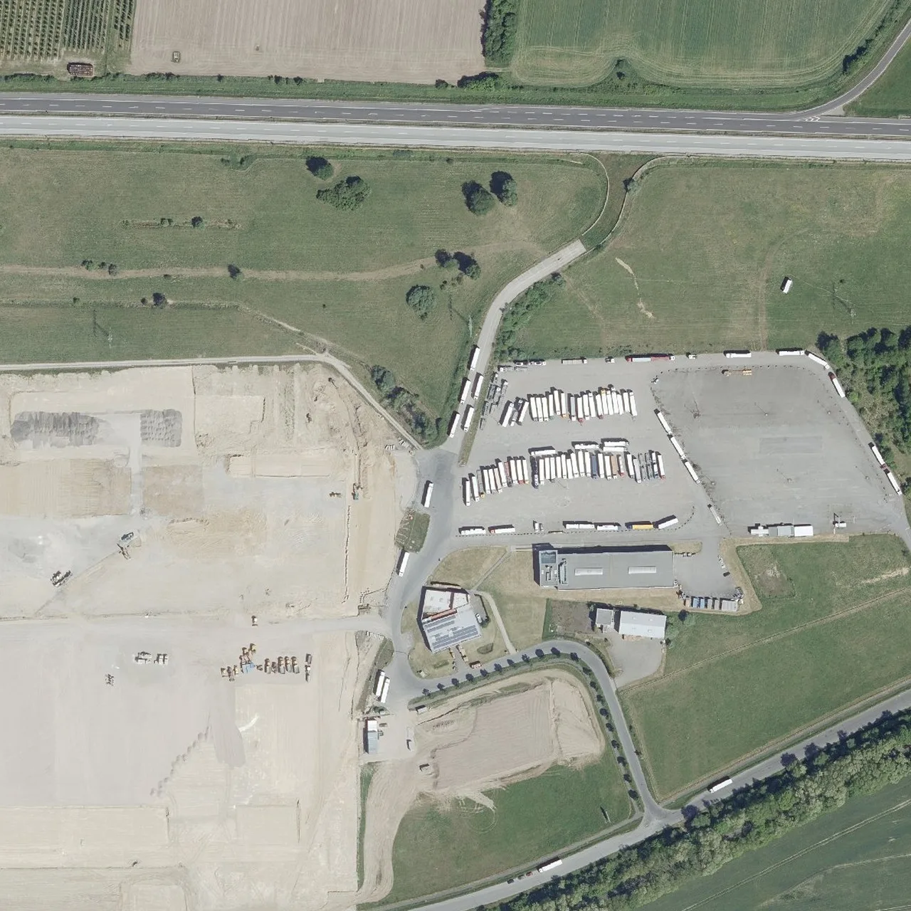 Aerial photo (orthophoto) of truck parking Zollhof from 2024
