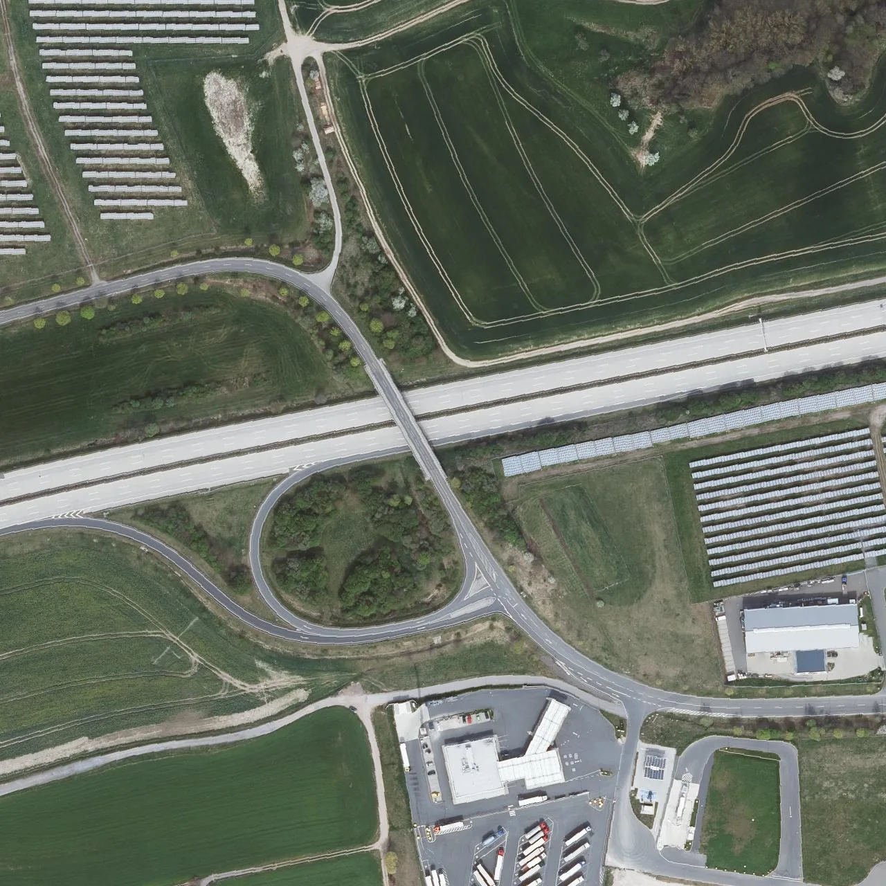 Aerial photo (orthophoto) of truck parking Shell Autohof Pörsdorf - Brutzel Brüder from 2024