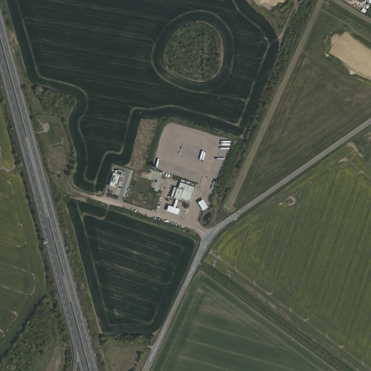 Aerial photo (orthophoto) of truck parking Autohof Tornau from 2024