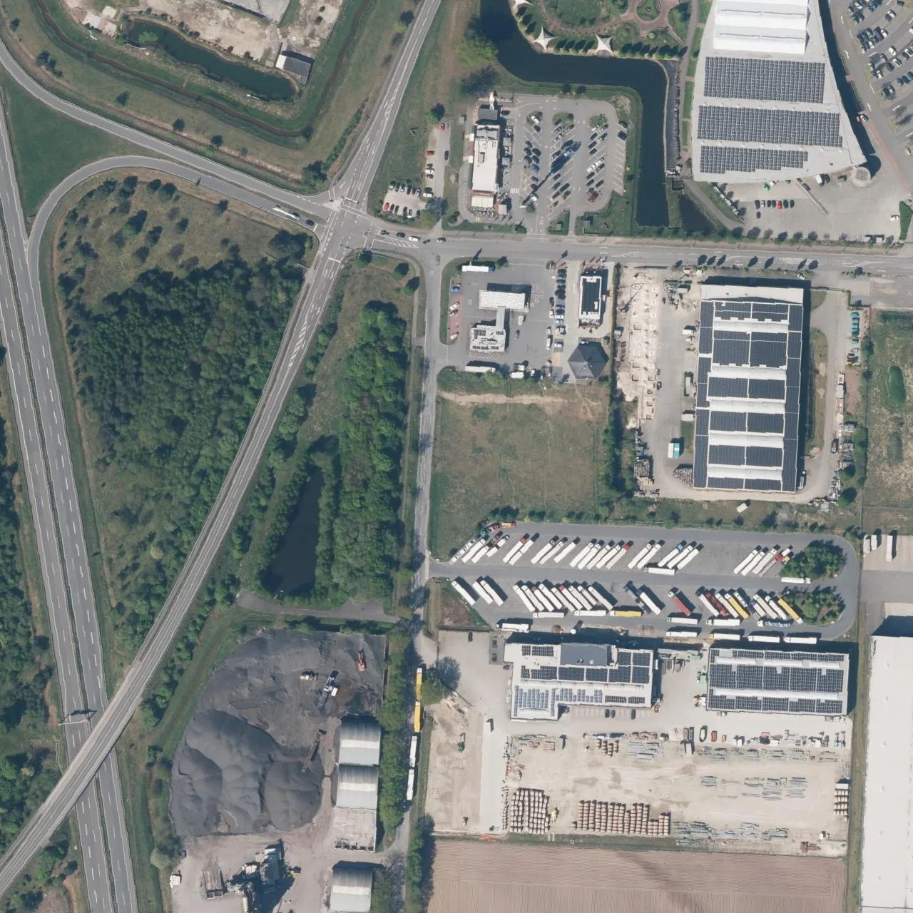 Aerial photo (orthophoto) of truck parking Autohof Emsbüren from 2025