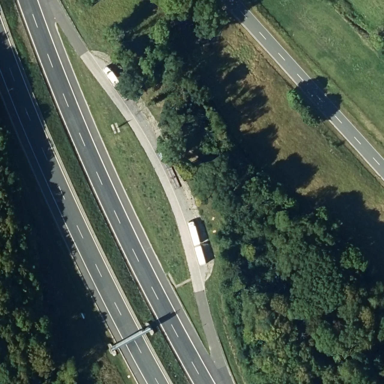 Aerial photo (orthophoto) of truck parking Eckartshausen from 2023