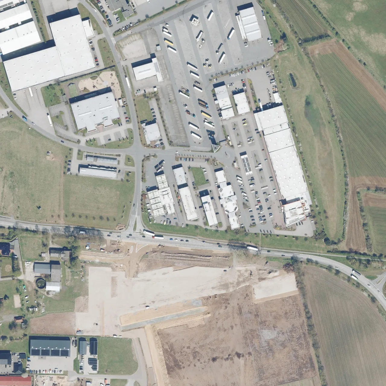 Aerial photo (orthophoto) of truck parking Autohof Scandinavian Park from 2024