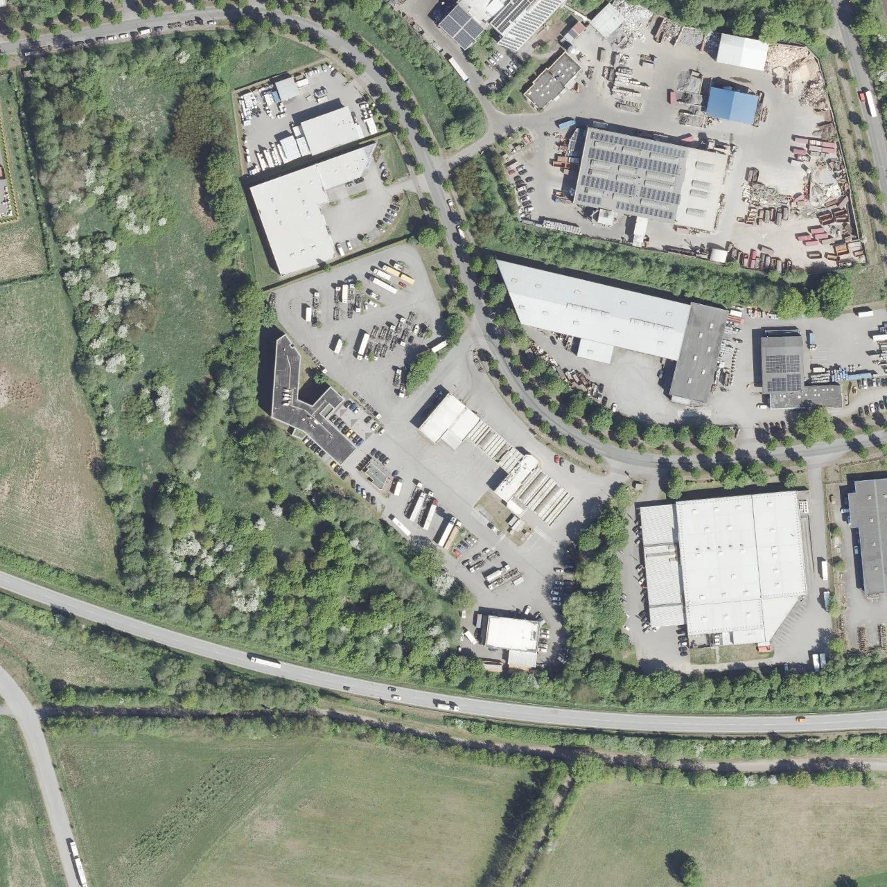 Aerial photo (orthophoto) of truck parking SVG Autohof Neumünster from 2025